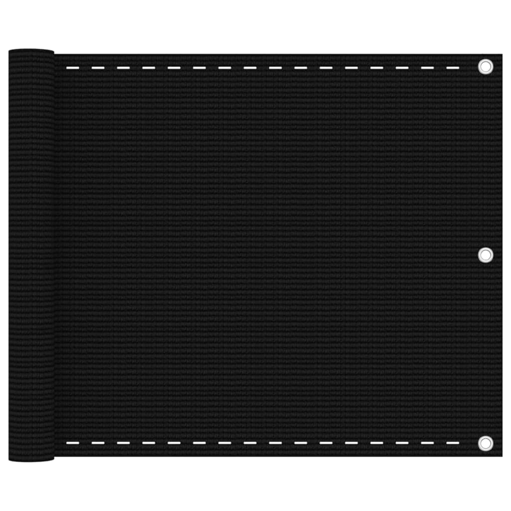 Vidaxl Balcony screen 75x500 cm HDPE Black