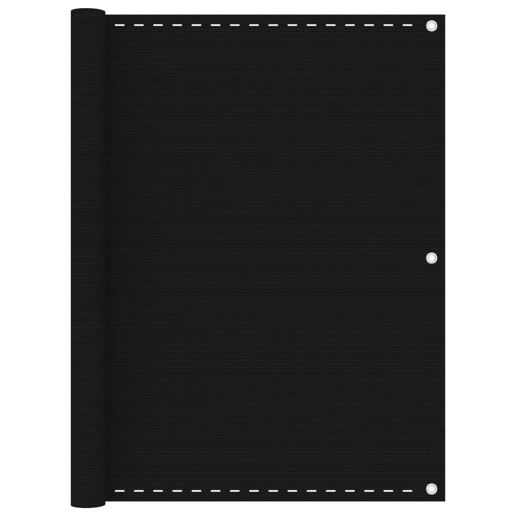 Écran de balcon Vidaxl 120x600 cm Black HDPE