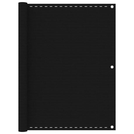 Écran de balcon Vidaxl 120x600 cm Black HDPE