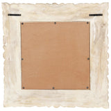 Vidaxl Mirror 50x50 cm de madera de mango sólida blanca