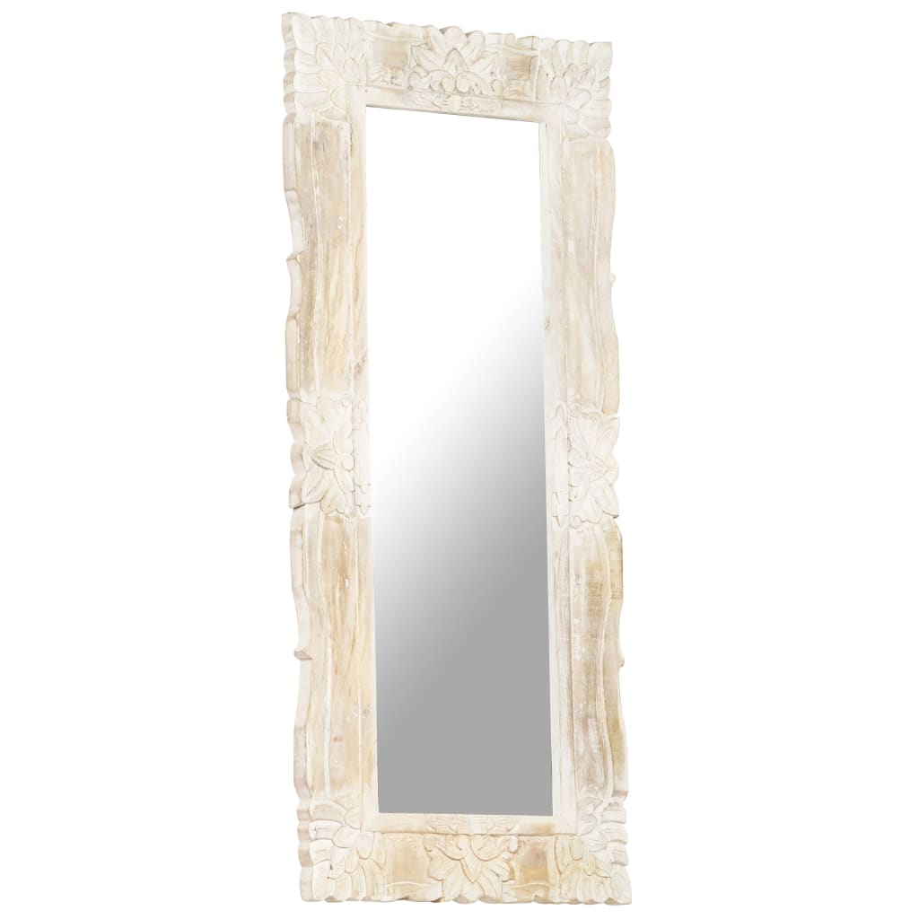 Vidaxl Mirror 110x50 cm Solid Mango Wood White