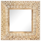 Vidaxl Mirror Hand -Cut 50x50x2.6 cm Wood de mangue solide