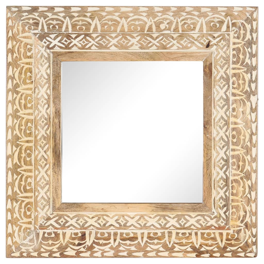 Vidaxl mirror hand -cut 50x50x2.6 cm solid mango wood