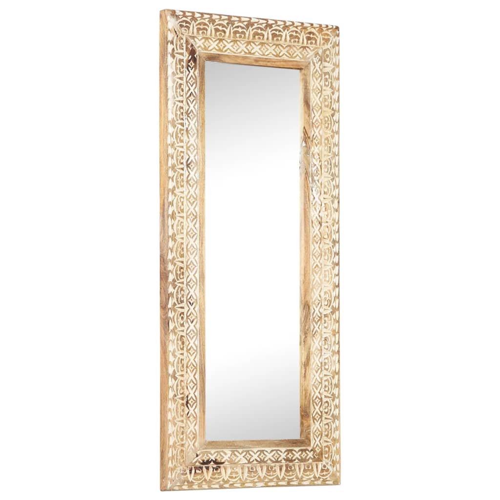 Vidaxx miroir sculpté à la main 110x50x2,6 cm en bois de manguier massif