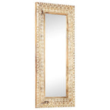 Vidaxx miroir sculpté à la main 110x50x2,6 cm en bois de manguier massif