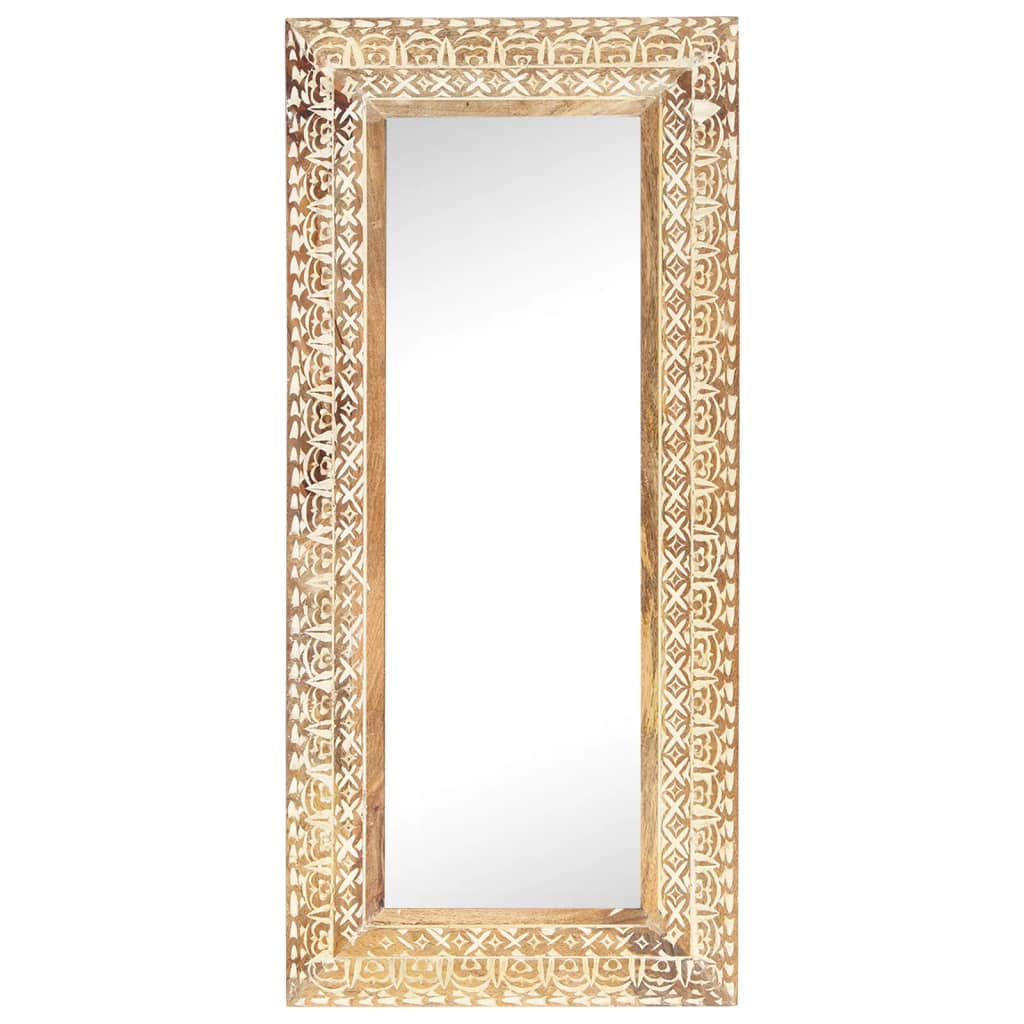 Vidaxx miroir sculpté à la main 110x50x2,6 cm en bois de manguier massif