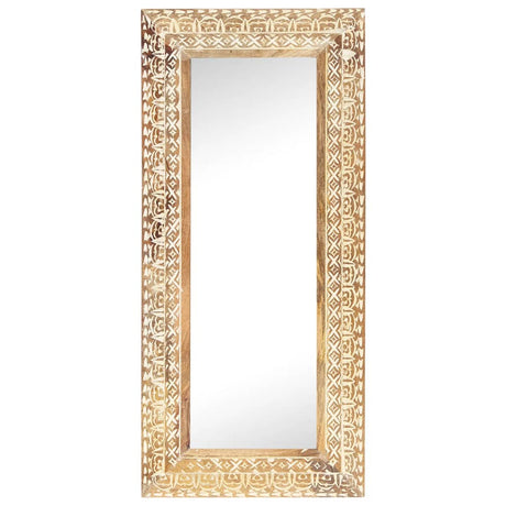 Vidaxx miroir sculpté à la main 110x50x2,6 cm en bois de manguier massif