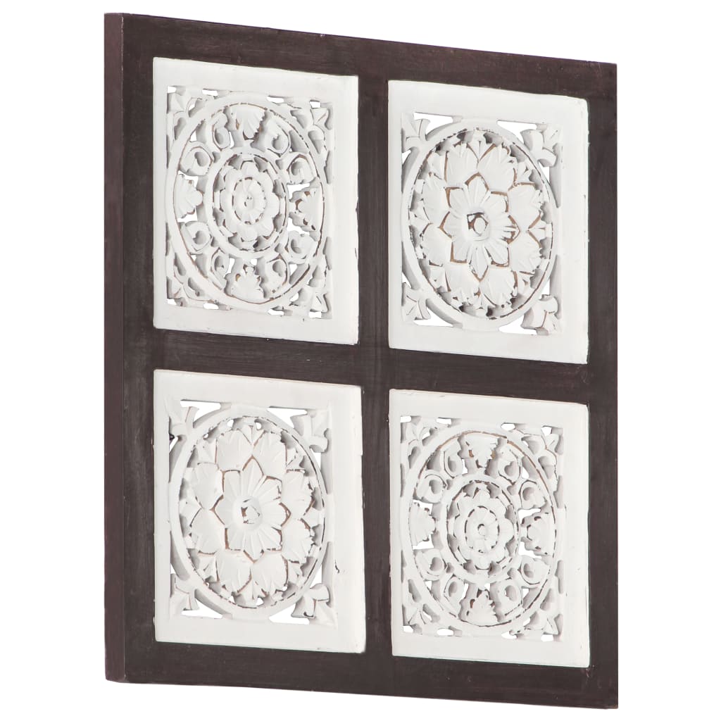 Panel de pared Vidaxl Hand -cort 40x40x1.5 cm MDF marrón y blanco