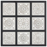 Panneau mural Vidaxl - CUT 60x60x1,5 cm MDF noir et blanc
