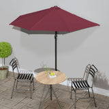 BIDAXL BALCONY PARASOL HALF ALUMINIUM POLE 270x144x222 cm Bordeaux Red