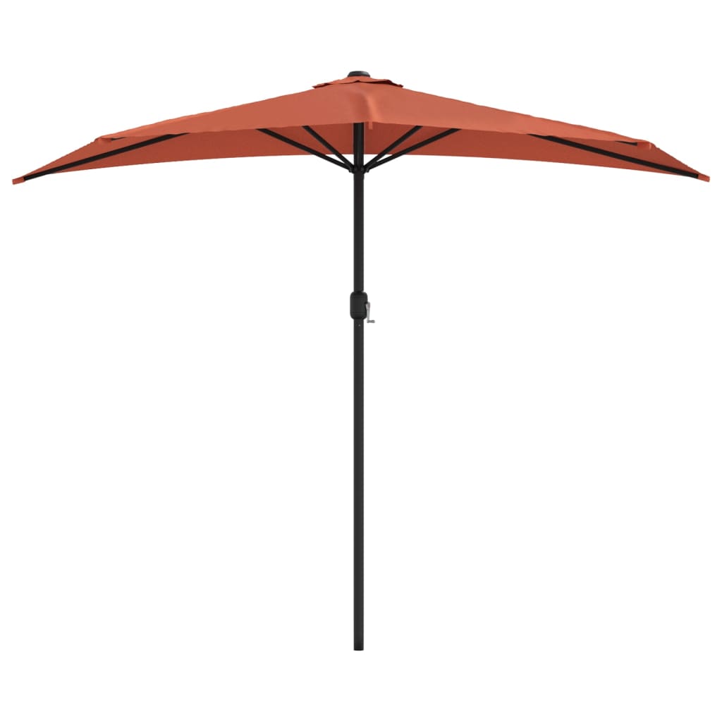 BIDAXL BALCONY PARASOL HALV MED ALUMINUM POLE 270X144X222 CM TERRACOTTA