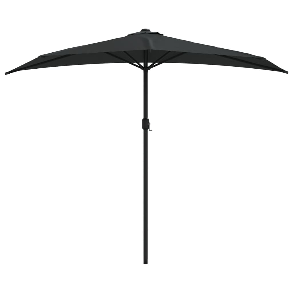 Vidaxl Balcony parasol half with aluminum pole 270x144x222 cm black