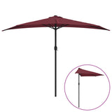 Vidaxl balkonparasol half aluminium paal 300x155x223 cm bordeauxrood