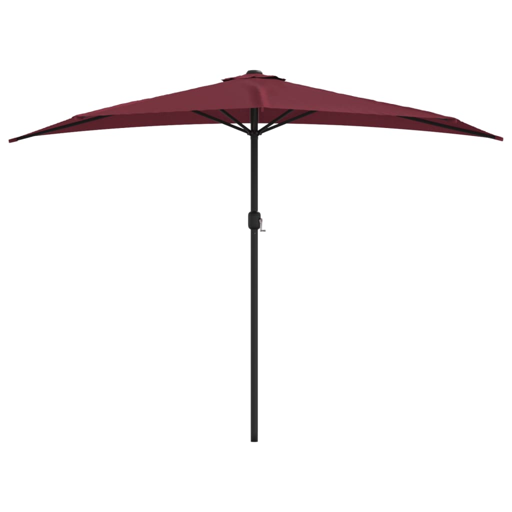 Vidaxl Balcón Parasol Medio polo de aluminio 300x155x223 cm Borgoña roja