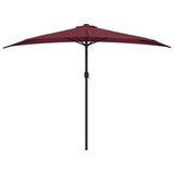 Vidaxl balkon parasol polovina hliníkového pólu 300x155x223 cm burgundská červená