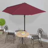 Vidaxl Balcón Parasol Medio polo de aluminio 300x155x223 cm Borgoña roja