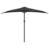 Vidaxl balkonparasol halvt med aluminiumstang 300x155x223 cm sort