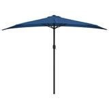 Vidaxl balkongparasol halvparten med aluminiumstang 300x155x223 cm blå