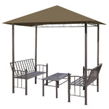 Vidaxl Garden Pavilion avec table et bancs 180 g m² 2,5x1,5x2,4 m taupe