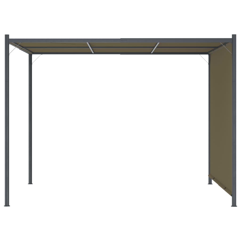 Vidaxl Pergola s prodloužitelnou střechou 180 g m² 3x3 m taupe