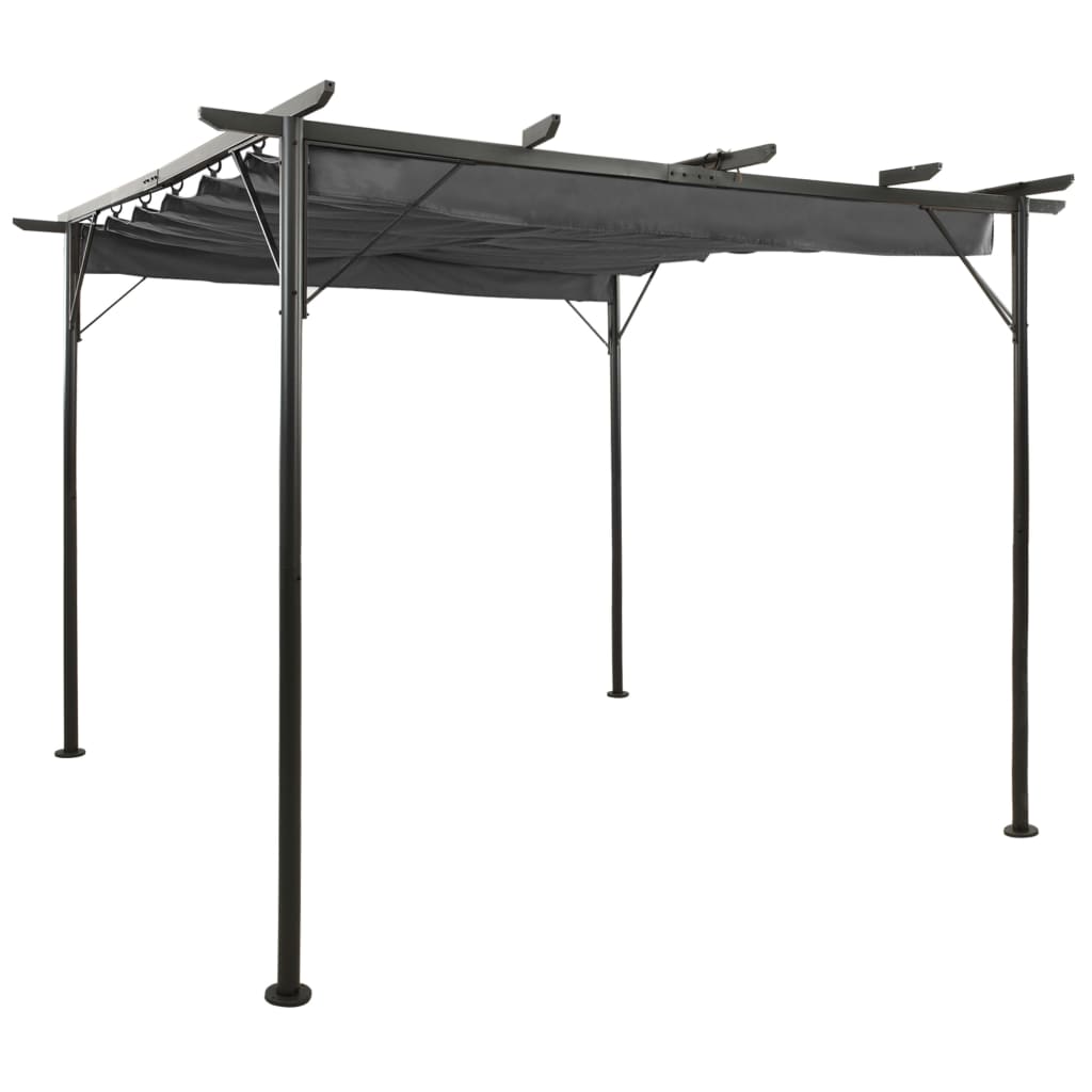 Vidaxl pergola med utvidbart tak 180 g m² 3x3 m stål Antracittfarge