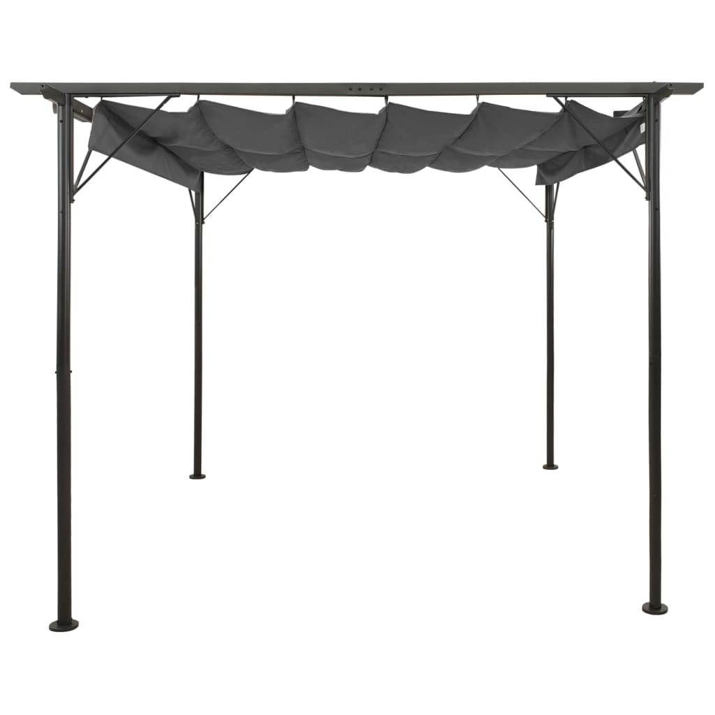 Vidaxl pergola with extendable roof 180 g m² 3x3 m steel anthracite color