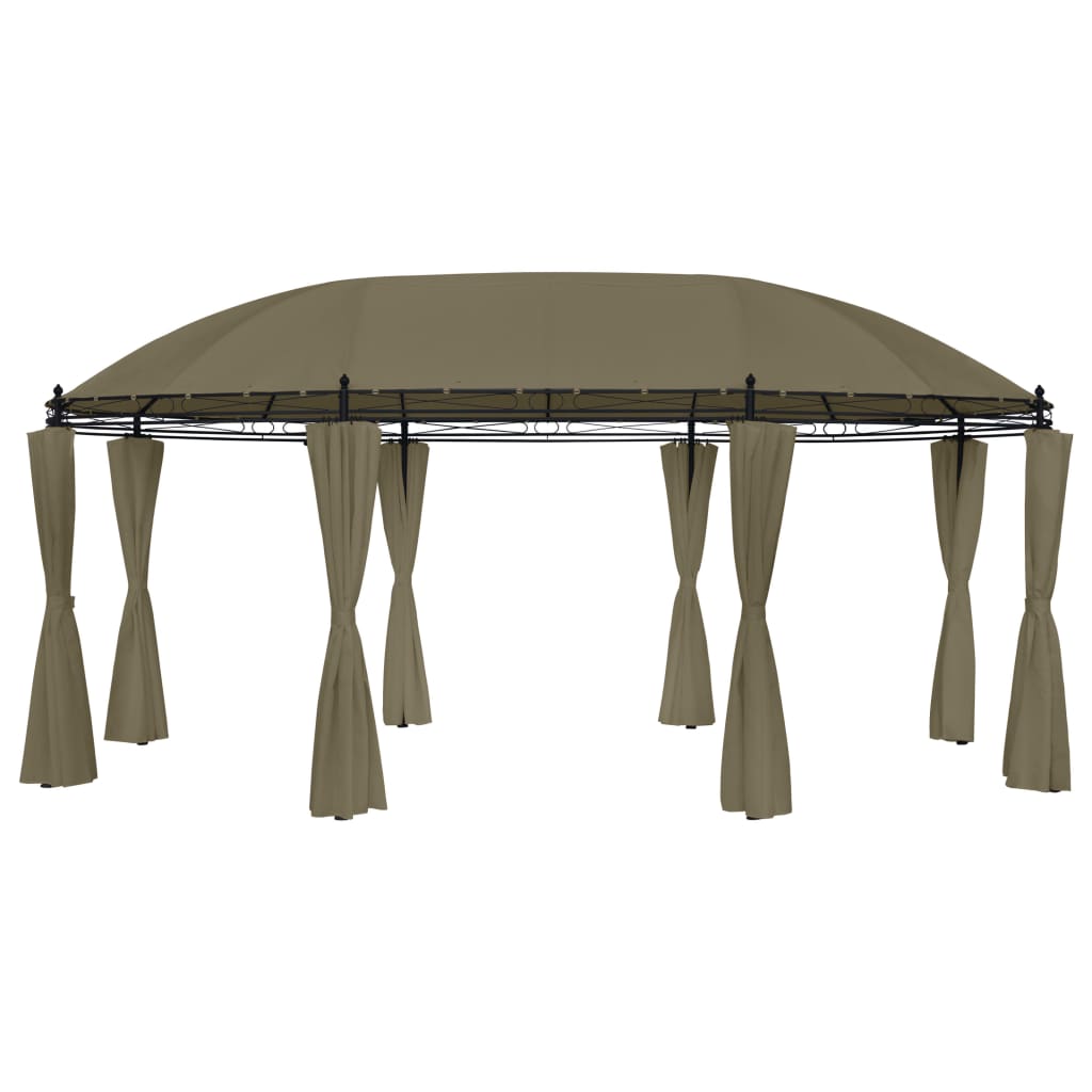 Arbor Vidaxl con cortinas 180 g m² 520x349x255 cm Taupe