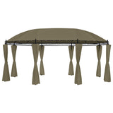 VidaXL Prieel met gordijnen 180 g m² 520x349x255 cm taupe