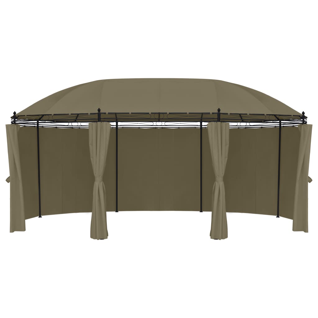 Vidaxl Arbor z zavesami 180 g m² 520x349x255 cm taupe