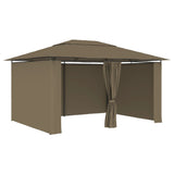 Vidaxl Garden Pavilion avec rideaux 180 g m² 4x3 m taupe