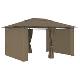 Vidaxxl pavillon de jardin avec rideaux 180 g m² 4x3 m taupe