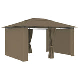 Vidaxl Garden Pavilion avec rideaux 180 g m² 4x3 m taupe