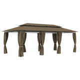 Vidaxl Arbor con tende 180 g m² 600x298x270 cm Taupe