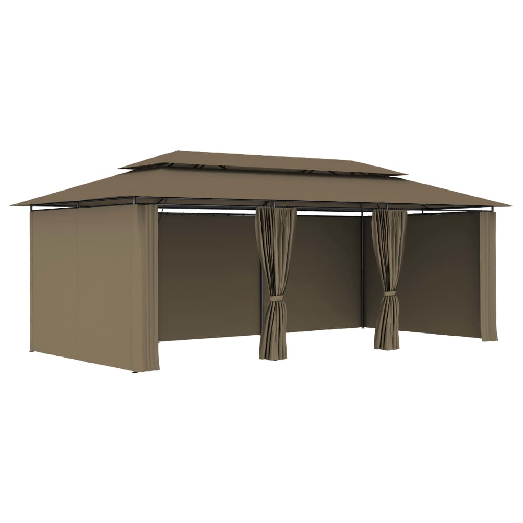 Arbor vidaxl avec rideaux 180 g m² 600x298x270 cm taupe