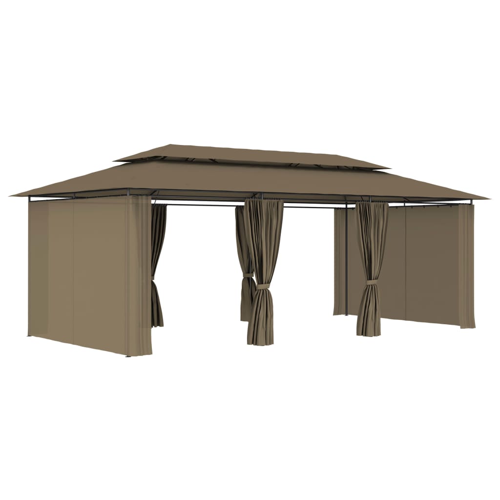 Vidaxl Arbor con tende 180 g m² 600x298x270 cm Taupe