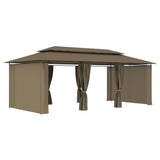 Arbor Vidaxl con cortinas 180 g m² 600x298x270 cm Taupe