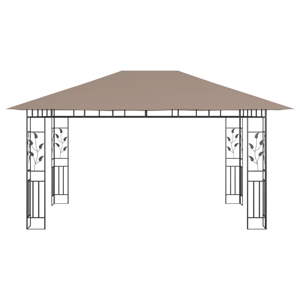 Vidaxl Arbor avec moustique net 180 g m² 4x3x2,73 m taupe