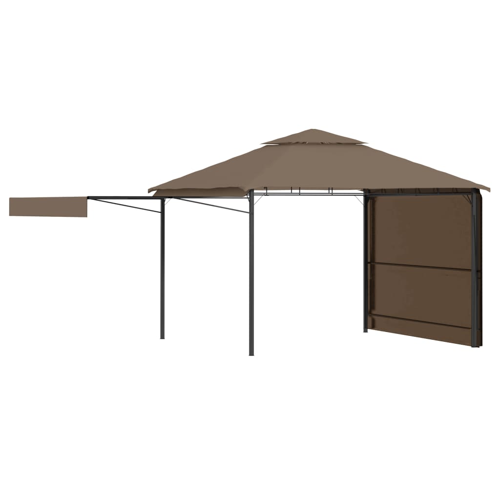 Arbor Vidaxl con techos extensibles 180 g m² 3x3x2.75 m taupe