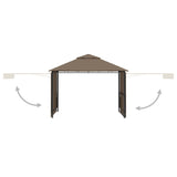 Arbor vidaxl avec toits extensibles 180 g m² 3x3x2,75 m taupe