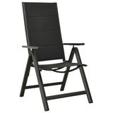 Vidaxl tuinstoelen 2 st inklapbaar textileen aluminium zwart