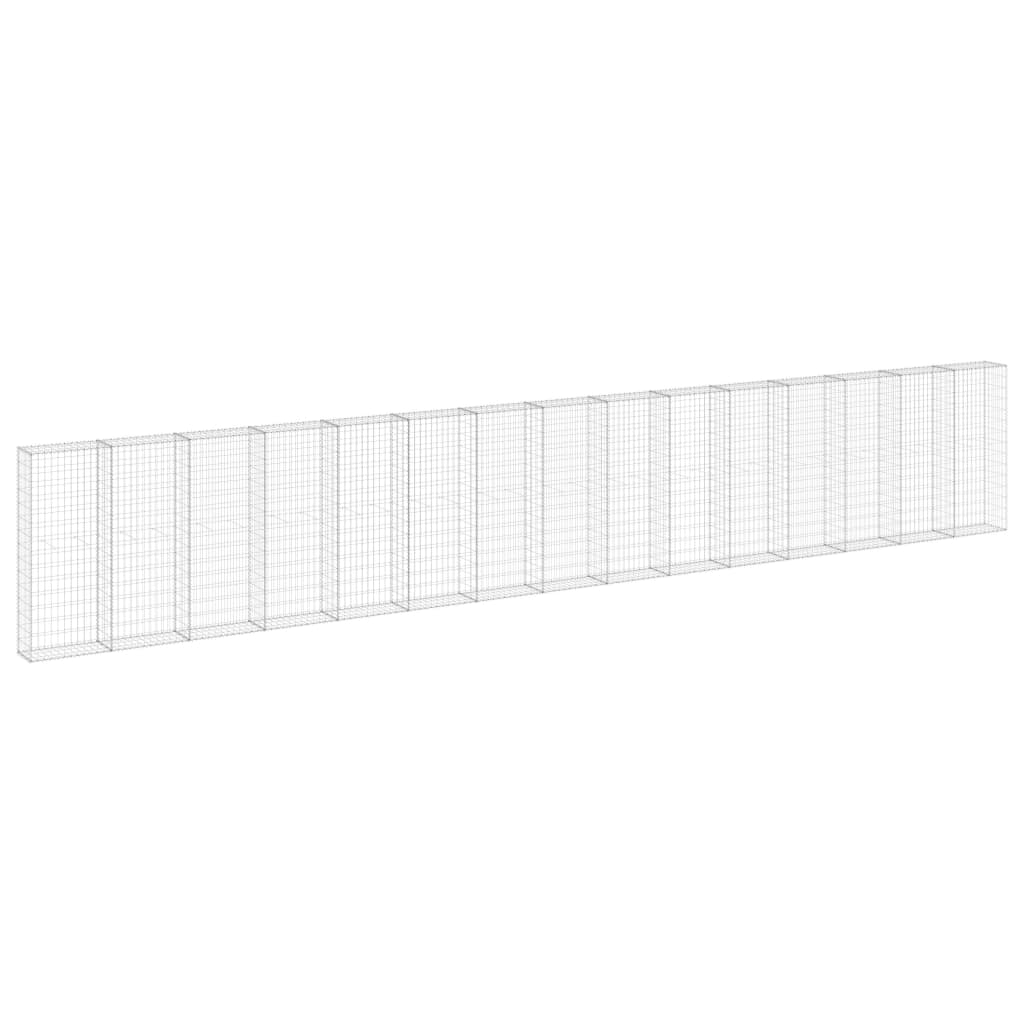 Vidaxl Schanskorf wall with lids 900x30x150 cm galvanized steel