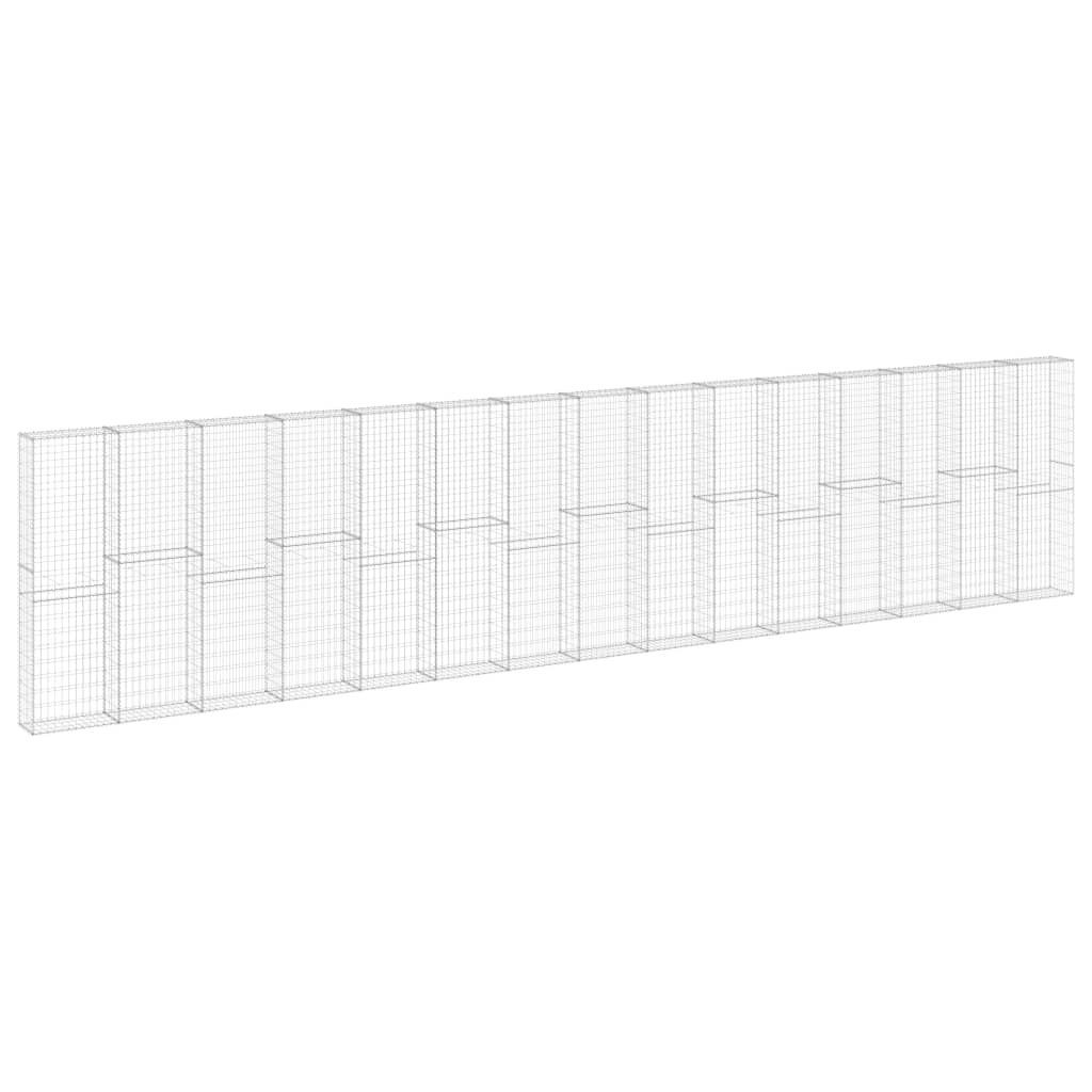 Vidaxl Schanskorf wall with lids 900x30x200 cm galvanized steel