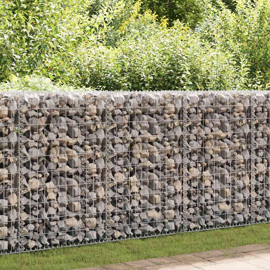 Mur Vidaxl Schanskorf avec couvercles 300x30x100 cm en acier galvanisé