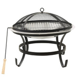 VIDAXL camino e barbecue 2 in 1 con poker 56x56x49 cm in acciaio inossidabile