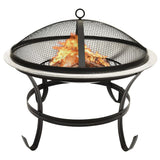 VIDAXL camino e barbecue 2 in 1 con poker 56x56x49 cm in acciaio inossidabile