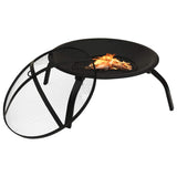 Vidaxl Fire Bowl et barbecue 2-en-1 avec poker 56x56x49 cm en acier