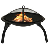 Vidaxl Fire Bowl i grilla 2 w 1 ze stalą Poker 56x56x49 cm