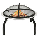 Vidaxl Fire Bowl et barbecue 2-en-1 avec poker 56x56x49 cm en acier inoxydable