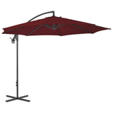 Vidaxl Parasol flottant avec poteau en acier 300 cm Bordeaux rouge