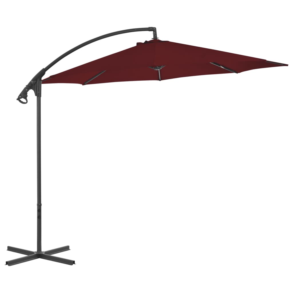 Vidaxl schwimmend Parasol mit Stahlpol 300 cm Bordeaux Rot